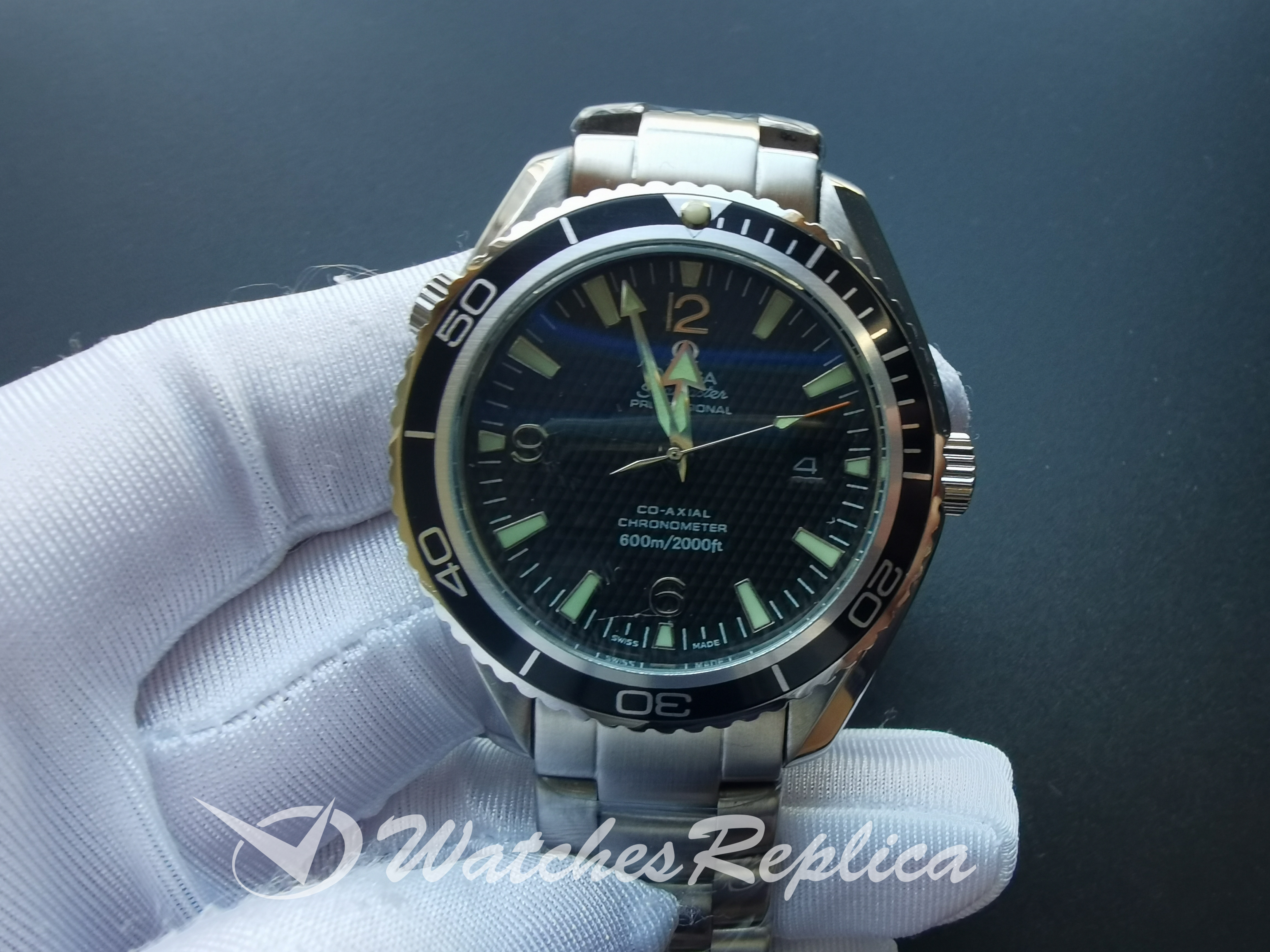 Omega Seamaster 2200.50.00 45mm schwarzes Zifferblatt und Edelstahl für Männer Replica Uhren