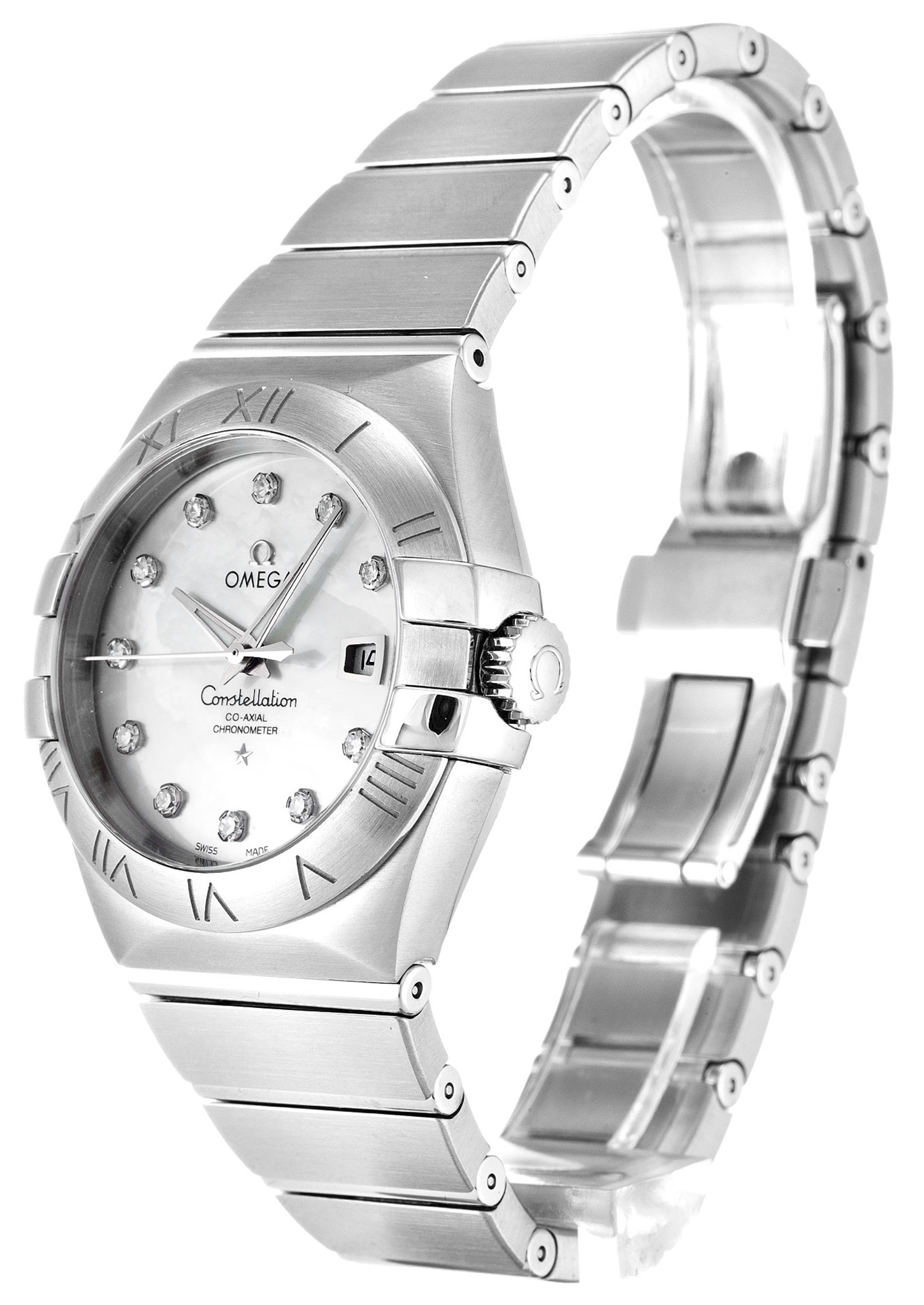 Replica Omega Constellation Chronometer Ladies Weißes Case Diamond Marker 123.10.31.20.55.0 31mm