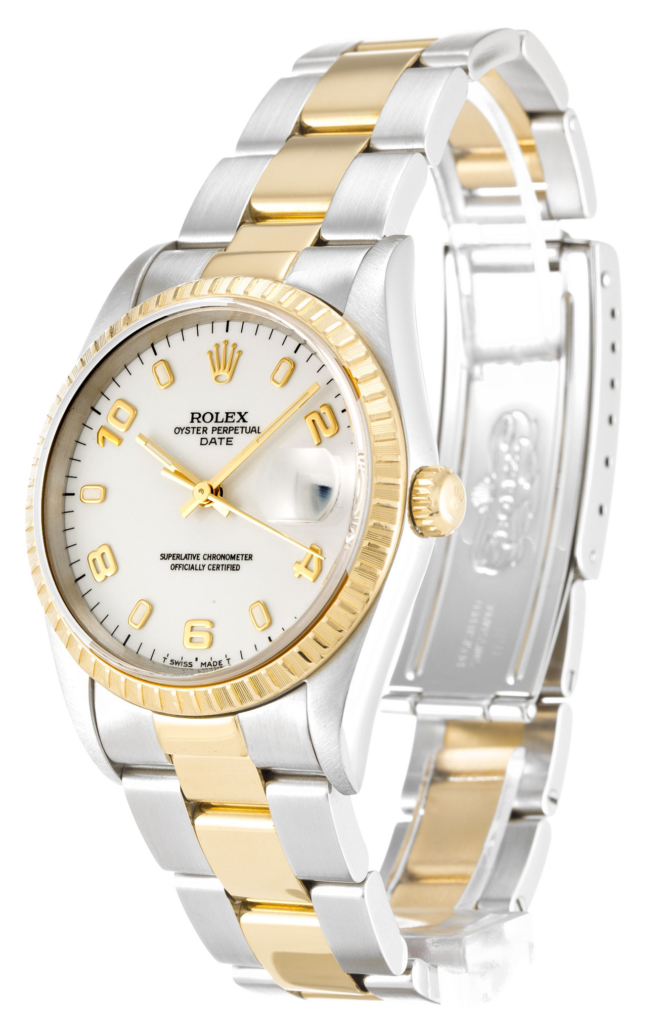 Replica Rolex Auster Perpetual Datum Weiße Zifferblattennummer Marker 15223 34mm